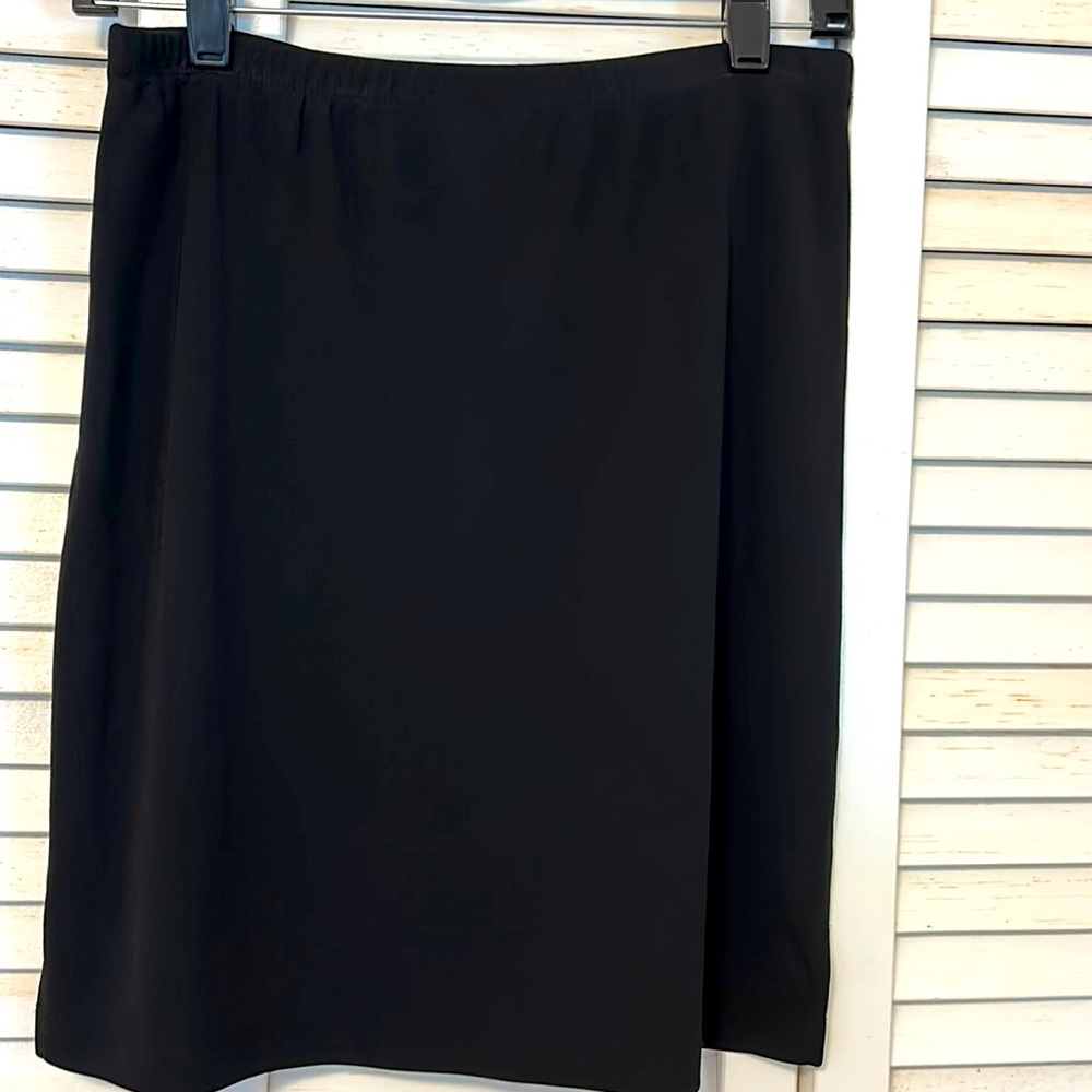 Petite Sophisticate Black Knit Pencil Skirt